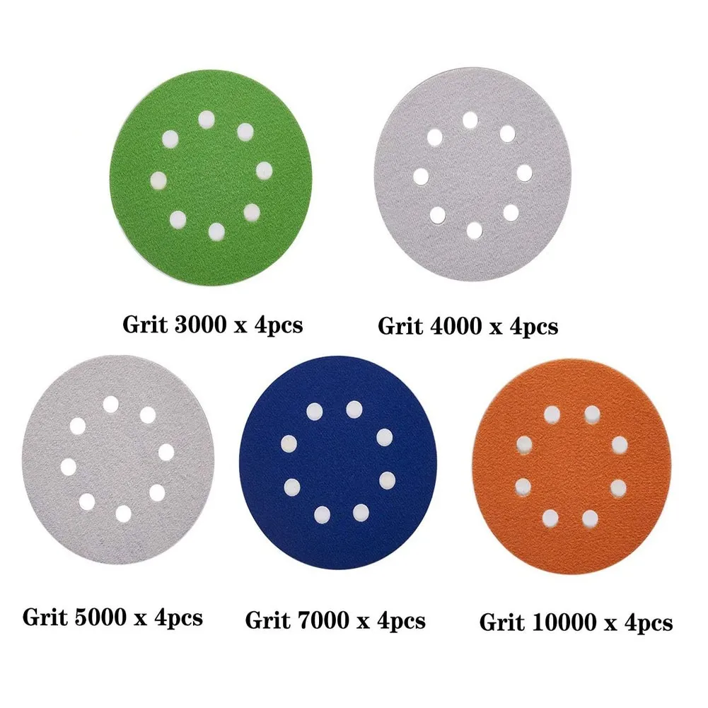 20PCS 3000-10000 Grit 5 Inch/125mm 8Hole Sanding Discs Hook & Loop Wet Dry Sandpaper For Wood/stone Grinding Polishing
20PCS 3000-10000 Grit 5 Inch/125mm 8Hole Sanding Discs Hook & Loop Wet Dry Sandpaper For Wood/stone Grinding Polishing