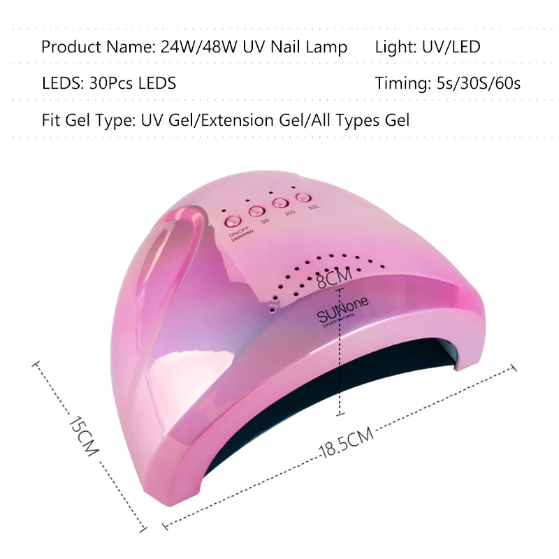 SUNone UV LED Nail Lamp 48W Manicure Lamp 4 Timer Nail Dryer for Curing Gel Polish With Motion Sensing Nail Art Tool
SUNone UV LED Nail Lamp 48W Manicure Lamp 4 Timer Nail Dryer for Curing Gel Polish With Motion Sensing Nail Art Tool