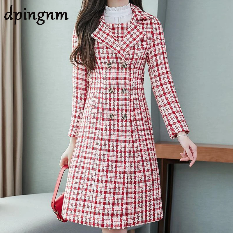 2020 New Women outerwear autumn winter clothing Korea fashion belt warm woolen dress blends Slim female elegant woolen coat 
2020 New Women outerwear autumn winter clothing Korea fashion belt warm woolen dress blends Slim female elegant woolen coat