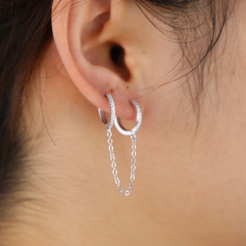 Round Geometric Chain long Earrings for Women 925 Sterling Silver Female Fashion Jewelry Orecchini
Round Geometric Chain long Earrings for Women 925 Sterling Silver Female Fashion Jewelry Orecchini