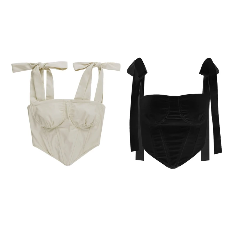 Women Tie Up Strap Crop Top Sexy Square Neck Backless Fish Boned Corset Camisole Solid Color Vintage Bustier Body Shaper
Women Tie Up Strap Crop Top Sexy Square Neck Backless Fish Boned Corset Camisole Solid Color Vintage Bustier Body Shaper
