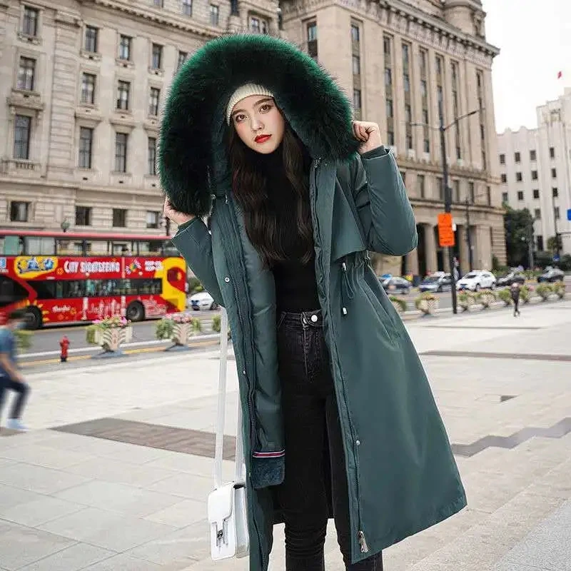Parker Clothes Women's Detachable Padded Jacket Mid-length Over Knee Korean Loose Large Size Thick Women Parkas Winter Warm Coat
Parker Clothes Women's Detachable Padded Jacket Mid-length Over Knee Korean Loose Large Size Thick Women Parkas Winter Warm Coat