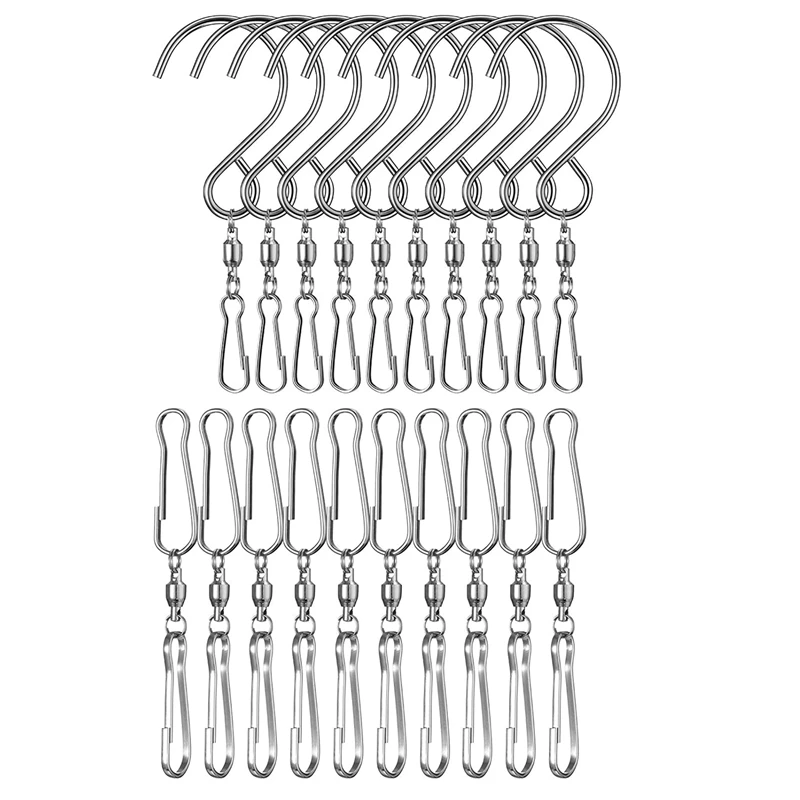 LUDA 30 Pcs Dual Swivel Hook 360 Degree Rotating Windsock Clips Stainless Steel Hanger Swivels Clip Dual Hanging Spiral Hooks
LUDA 30 Pcs Dual Swivel Hook 360 Degree Rotating Windsock Clips Stainless Steel Hanger Swivels Clip Dual Hanging Spiral Hooks