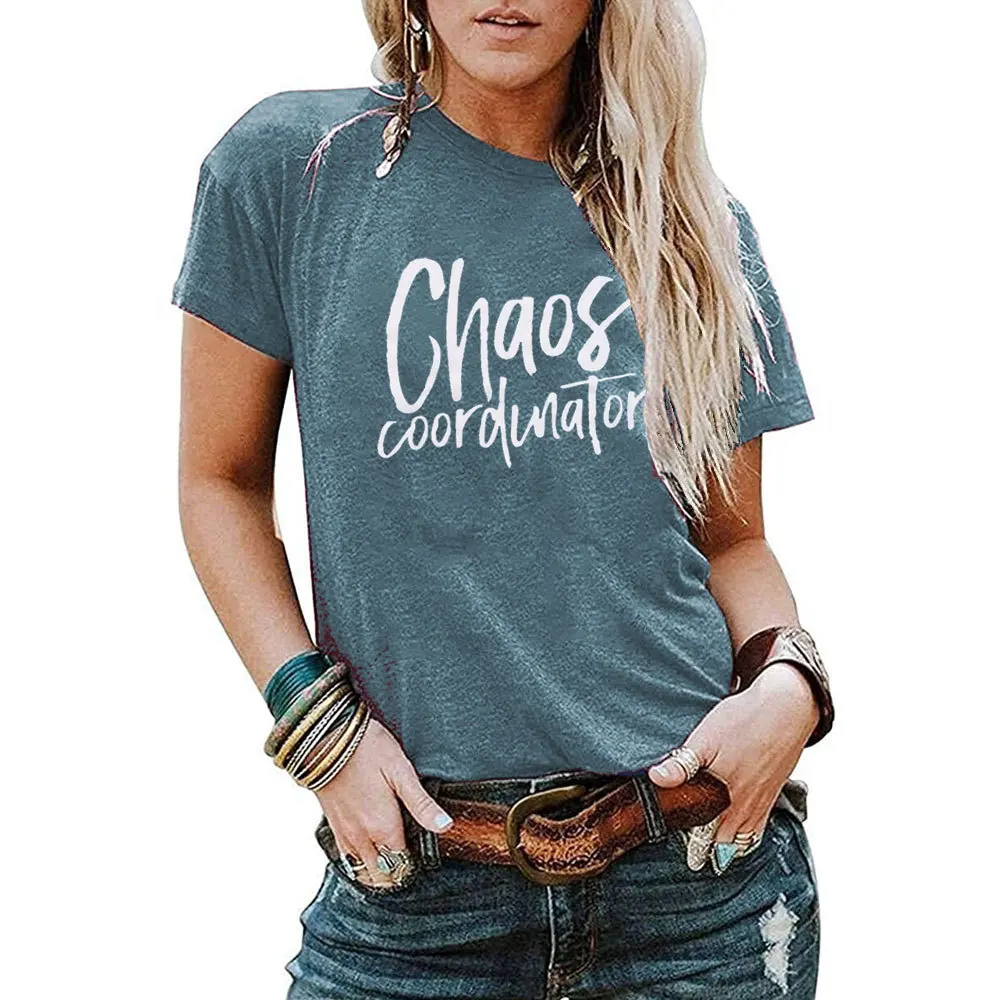 Carney women's short sleeve chaos letter printed round neck short sleeve T-shirt
Carney women's short sleeve chaos letter printed round neck short sleeve T-shirt