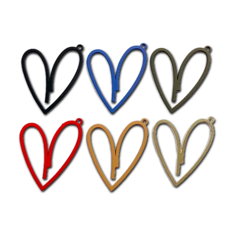 Multicolors Heart Eardrop Simple Metal Diy Material Pendant Necklace Earring Charms Jewelry Making Supplies Component 8pcs
Multicolors Heart Eardrop Simple Metal Diy Material Pendant Necklace Earring Charms Jewelry Making Supplies Component 8pcs