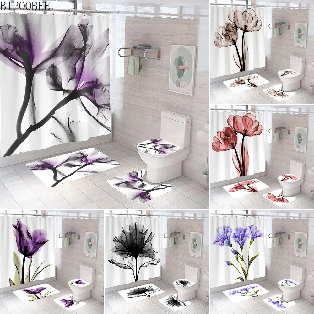 Purple Flowers 3d Shower Curtain Waterproof Fabric Bathroom Curtains White Bath Mats Rugs Toilet Lid Cover Non-Slip Carpet
Purple Flowers 3d Shower Curtain Waterproof Fabric Bathroom Curtains White Bath Mats Rugs Toilet Lid Cover Non-Slip Carpet