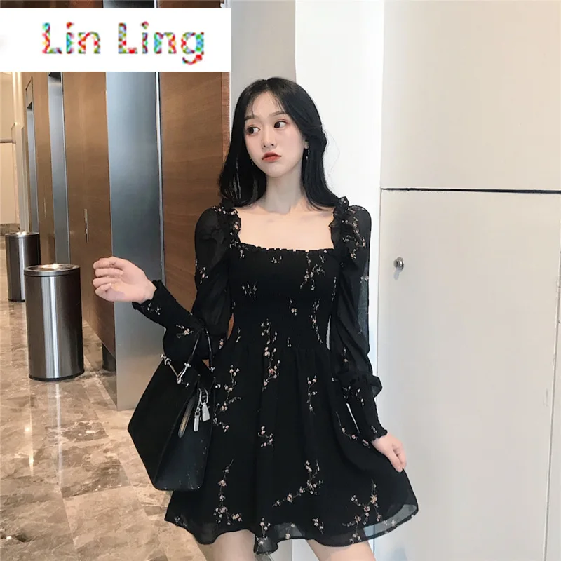 LinLing 2021 Summer Womens Black Dress Vintage Flower Long Puff Sleeve Chiffon Dresses Korean Casual Mini Vestidos Mujer
LinLing 2021 Summer Womens Black Dress Vintage Flower Long Puff Sleeve Chiffon Dresses Korean Casual Mini Vestidos Mujer