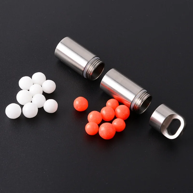 

EDC Pill Medicine Storage Stainless Steel Portable Sealed Waterproof Leak Proof Holder Hanging Box Outdoor Survival Tools