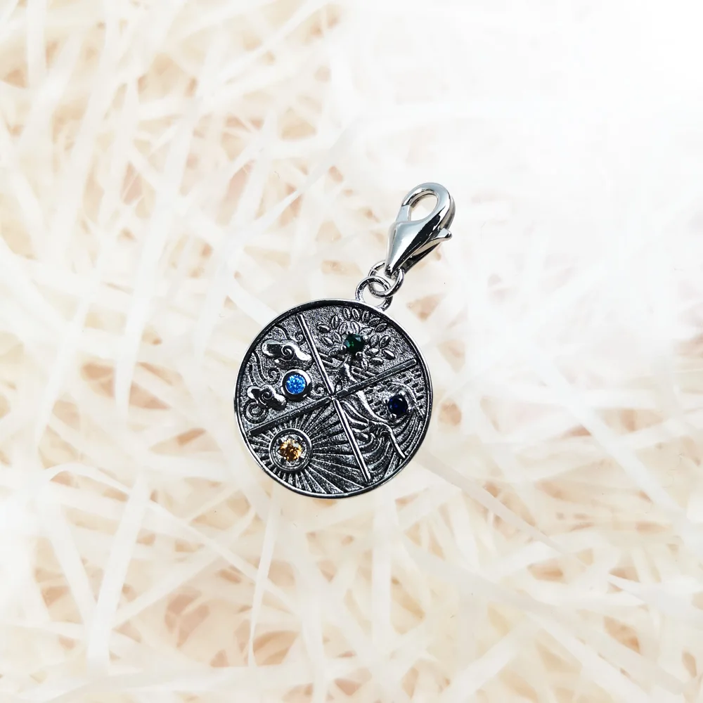Charm Pendant Earth, Water, Air, Fire Elements Philosophers Gift fit DIY Jewelry for Bracelet Necklace with 925 Sterling Silver
Charm Pendant Earth, Water, Air, Fire Elements Philosophers Gift fit DIY Jewelry for Bracelet Necklace with 925 Sterling Silver