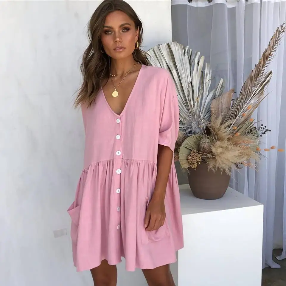 Summer Women Dress 2022 Robe Femme Boho V-neck Spring Sexy Bohemian Dress Pocket Button Beach Dress Vestidos De Mujer Casual
Summer Women Dress 2022 Robe Femme Boho V-neck Spring Sexy Bohemian Dress Pocket Button Beach Dress Vestidos De Mujer Casual