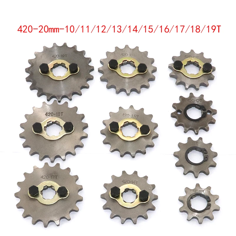 

420 20mm 10T 11T 12T 13T 14T 15T 16T 17T 18T 19T Engine Sprocket for motorcycle ATV Dirt Pit Bike Go Kart 4 Wheeler Quad