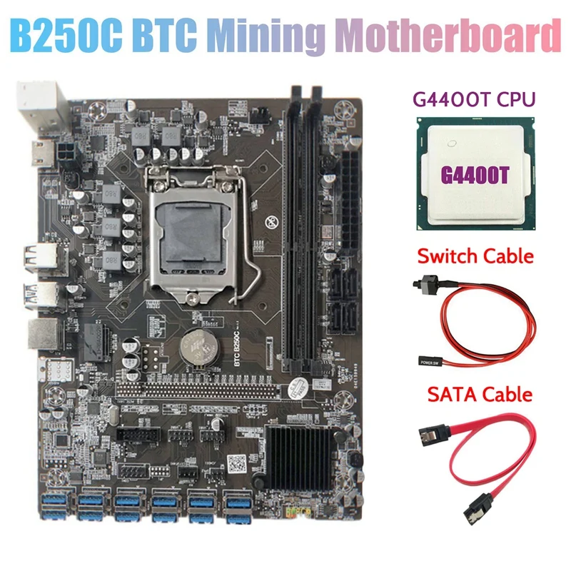 Материнская плата B250C для майнинга с процессором G4400T + кабель SATA + кабель переключения 12 PCIE на USB3.0 слот GPU LGA1151 DDR4 для майнинга BTC
Материнская плата B250C для майнинга с процессором G4400T + кабель SATA + кабель переключения 12 PCIE на USB3.0 слот GPU LGA1151 DDR4 для майнинга BTC