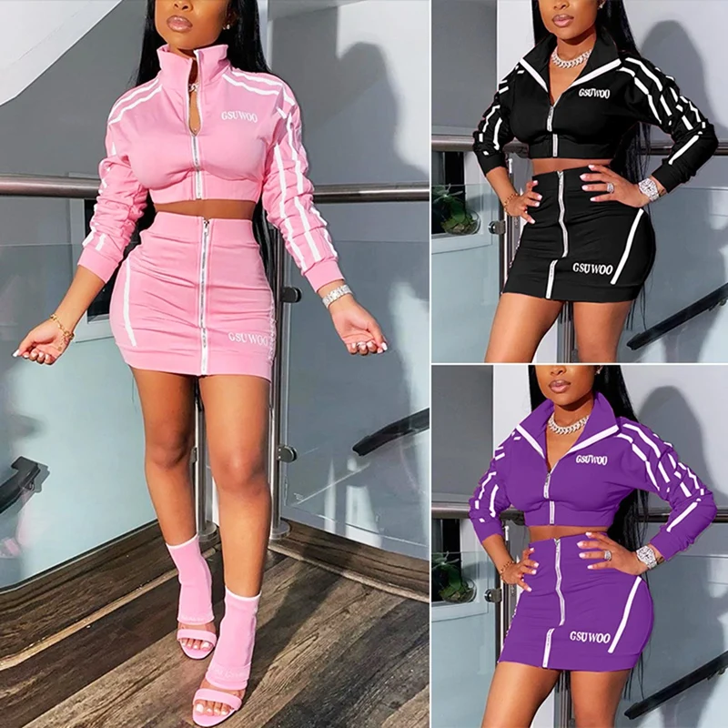 Streetwear 2 Piece Set Women Suits Club Outfits 2 Piece Skirt Set Tracksuit Female Ladies Matching Sets
Streetwear 2 Piece Set Women Suits Club Outfits 2 Piece Skirt Set Tracksuit Female Ladies Matching Sets