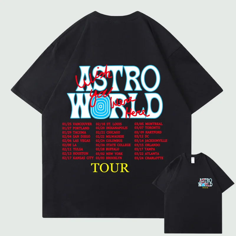 2022New Fashion Hip Hop T Shirt Men Women Travis Scotts ASTROWORLD Harajuku T-Shirts WISH YOU WERE HERE Letter Print Tees Tops
2022New Fashion Hip Hop T Shirt Men Women Travis Scotts ASTROWORLD Harajuku T-Shirts WISH YOU WERE HERE Letter Print Tees Tops