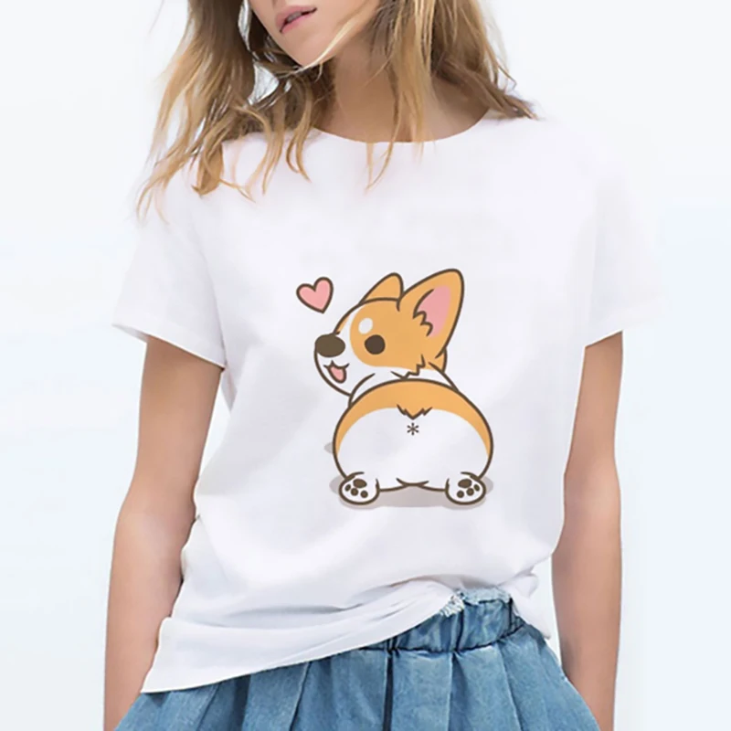 Summer fun Corgi Graphic Print T-shirt women's Fashion Harajuku top cute dog T-shirt women's cartoon style Kawaii short sleeves
Summer fun Corgi Graphic Print T-shirt women's Fashion Harajuku top cute dog T-shirt women's cartoon style Kawaii short sleeves