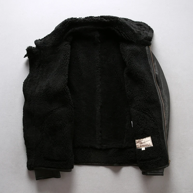 2020 New Shearling Flight Jacket Men Casual Cold Winter Pilot Jackets Wool Liner Sheepskin Bomber Coat Russia Coats | Мужская одежда