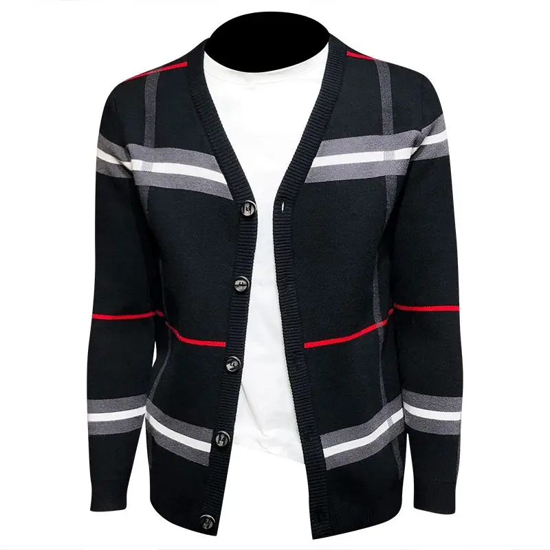Knitted Cardigan Korean-Style Striped Outer Sweater Men's Casual Knitwear Men's Clothing
Knitted Cardigan Korean-Style Striped Outer Sweater Men's Casual Knitwear Men's Clothing