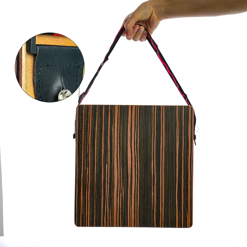 Wood Traveling Cajon Box Drum Stringed Persussion Instrument with Shoulder Strap 
Wood Traveling Cajon Box Drum Stringed Persussion Instrument with Shoulder Strap