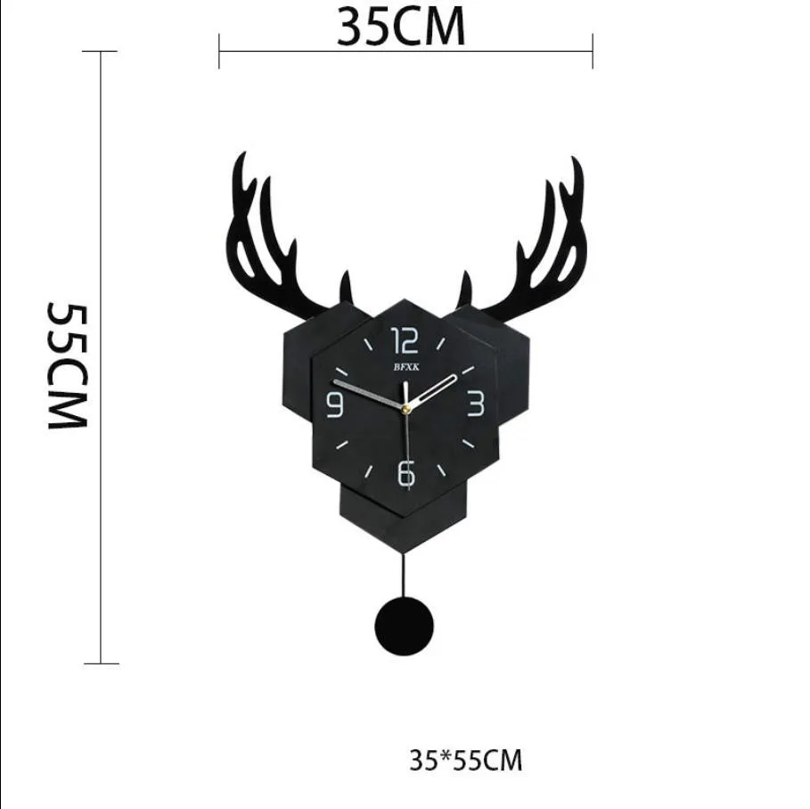 Nordic Art Antlers Wall Clock Unique Design Living Room Decoration Quartz Wall Clock Deer Animal Accessories Wall Watch G067 
Nordic Art Antlers Wall Clock Unique Design Living Room Decoration Quartz Wall Clock Deer Animal Accessories Wall Watch G067