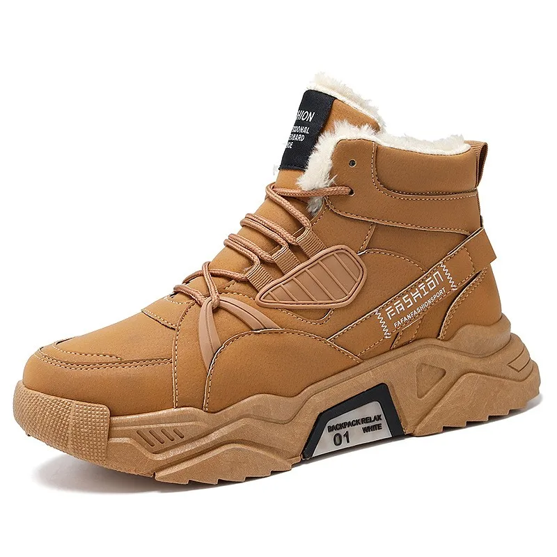2021 Men Winter Running Hiking Boots Short Plush Keep Warm Lace-Up Sneakers Outdoor Flat Heighten Non-slip Wearable Sport Shoes
2021 Men Winter Running Hiking Boots Short Plush Keep Warm Lace-Up Sneakers Outdoor Flat Heighten Non-slip Wearable Sport Shoes