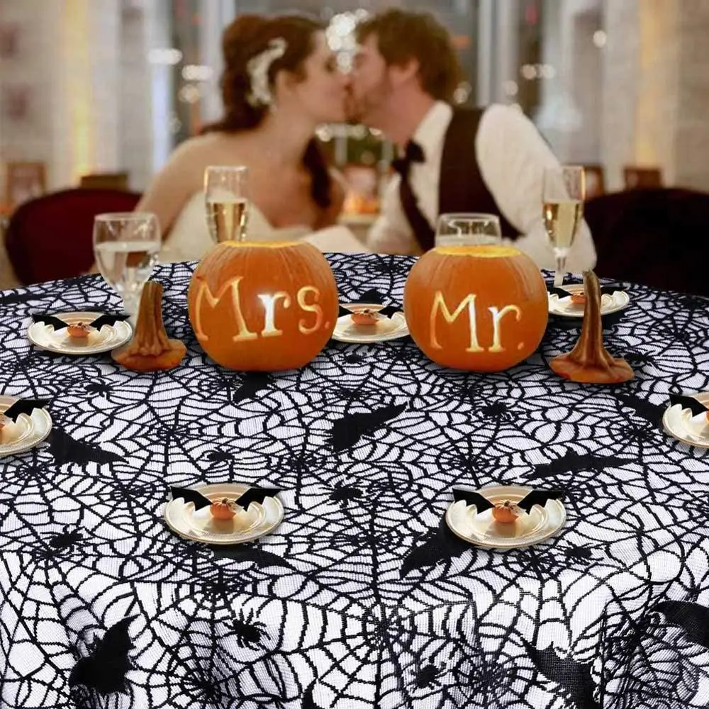 Halloween Tablecloth, Rectangular Polyester Lace Tablecloth Black Spider Web Tablecover for Scary Movie Nights Halloween Table Decorations, 60 x 84 Inch
Halloween Tablecloth, Rectangular Polyester Lace Tablecloth Black Spider Web Tablecover for Scary Movie Nights Halloween Table Decorations, 60 x 84 Inch
