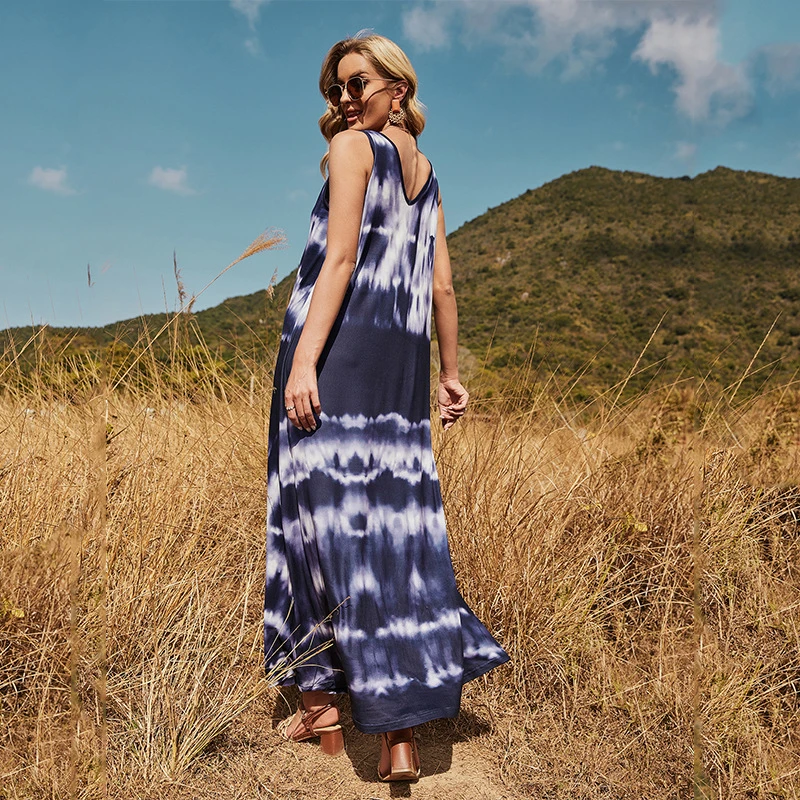 Fashion Vintage Print Women Dress 2021 Summer Casual Tie Dye V-neck Loose Long Tank Dress
Fashion Vintage Print Women Dress 2021 Summer Casual Tie Dye V-neck Loose Long Tank Dress