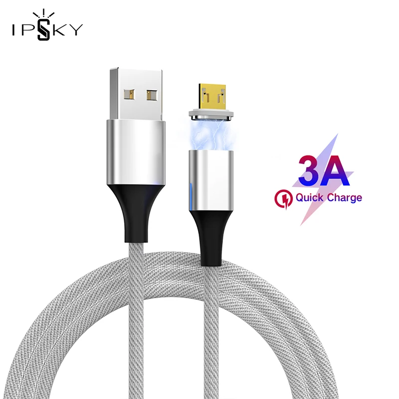 3а 18 Вт Кабель для быстрой зарядки Магнитный USB Micro Type C Lightning QC3.0 1 5 м Быстрая