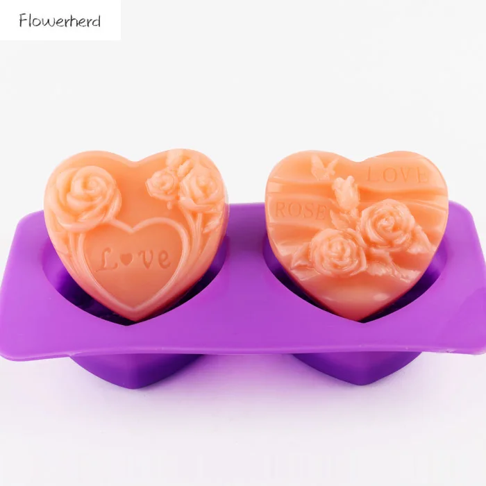 DIY Handmade Soap Mold Heart-shaped Water Pattern Rose Double-hole Silicone Mold Chocolate Mold Fondant Cake Mold Cake Decor
DIY Handmade Soap Mold Heart-shaped Water Pattern Rose Double-hole Silicone Mold Chocolate Mold Fondant Cake Mold Cake Decor