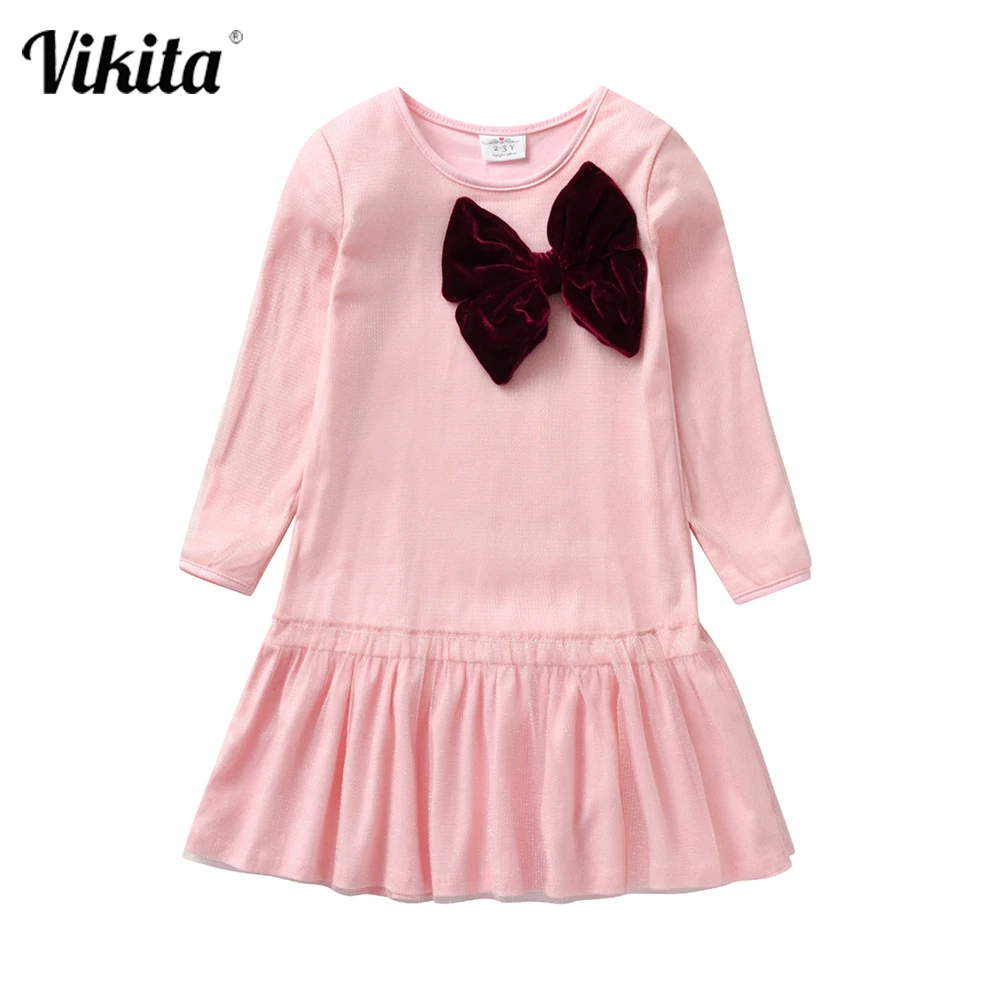 VIKITA Cotton Dress for Girls Long Sleeve Solid Pink Ruffle Dresses with Bow-knot Kids Girls Casual Dresses Autumn Clothes
VIKITA Cotton Dress for Girls Long Sleeve Solid Pink Ruffle Dresses with Bow-knot Kids Girls Casual Dresses Autumn Clothes