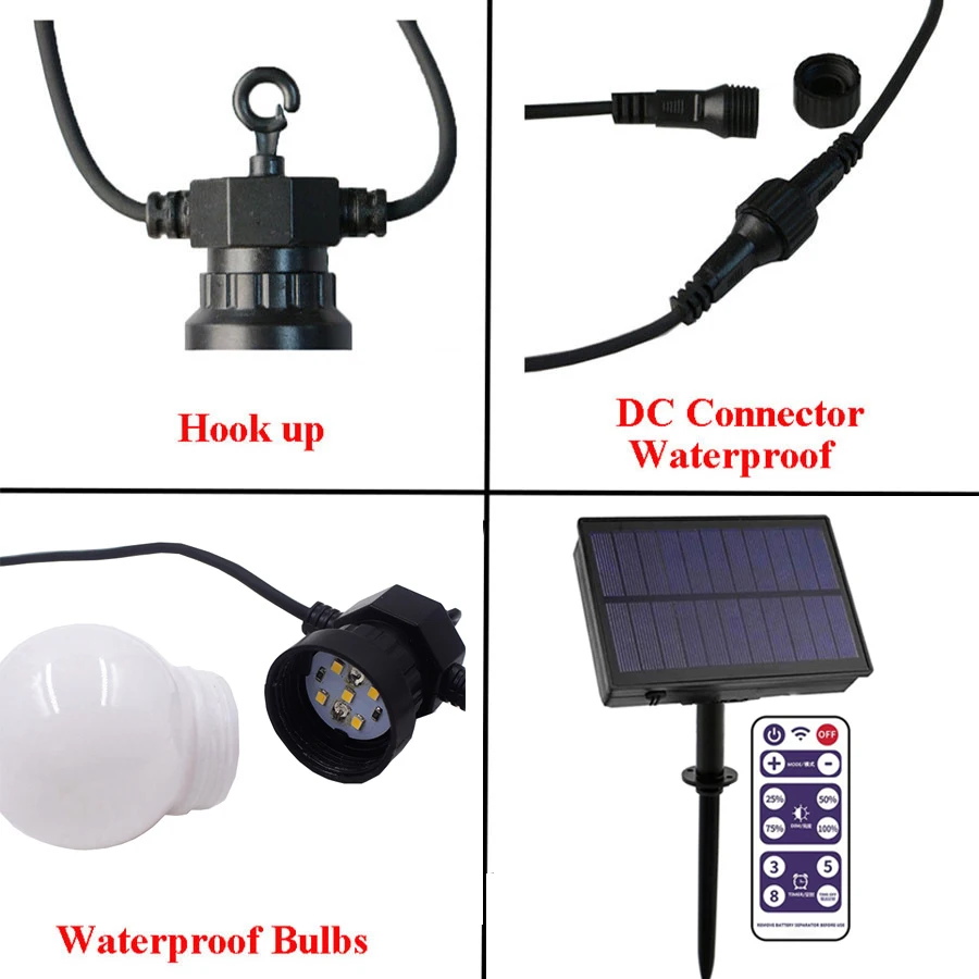 10/20 LED G50 Solar Globe LED String Light Outdoor waterproof Globe Solar Fairy garland light for Party Garden Wedding Decor
10/20 LED G50 Solar Globe LED String Light Outdoor waterproof Globe Solar Fairy garland light for Party Garden Wedding Decor