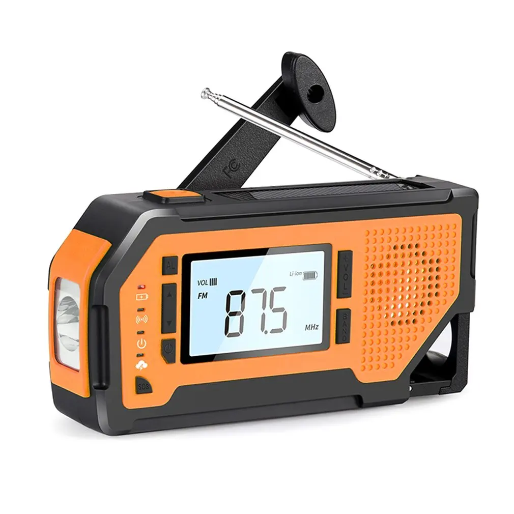 Emergency Solar Hand Crank Hurricane Survival Radio with LED Flashlight, Reading Lamp, 2000mAh Cell Phone Charger, SOS Alert
Emergency Solar Hand Crank Hurricane Survival Radio with LED Flashlight, Reading Lamp, 2000mAh Cell Phone Charger, SOS Alert