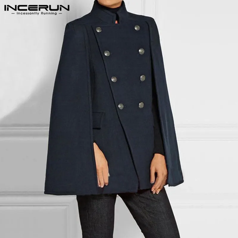 INCERUN Mens Stand Collar Solid Color Coats Double Breasted Cloak Cape Hombre Pockets Poncho Winter Man Leisure Windbreakers 5XL
INCERUN Mens Stand Collar Solid Color Coats Double Breasted Cloak Cape Hombre Pockets Poncho Winter Man Leisure Windbreakers 5XL