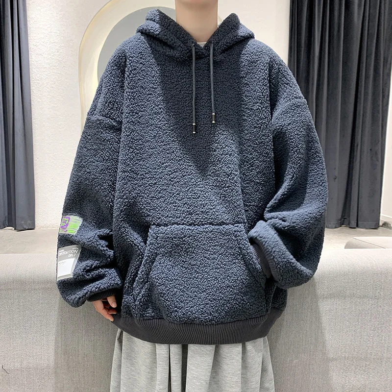 Autumn and Winter Men's Plus Velvet Thick Hooded Sweater Tide Brand Loose Lamb Wool Coat Couple New Long-sleeved Shirt M-3XL
Autumn and Winter Men's Plus Velvet Thick Hooded Sweater Tide Brand Loose Lamb Wool Coat Couple New Long-sleeved Shirt M-3XL