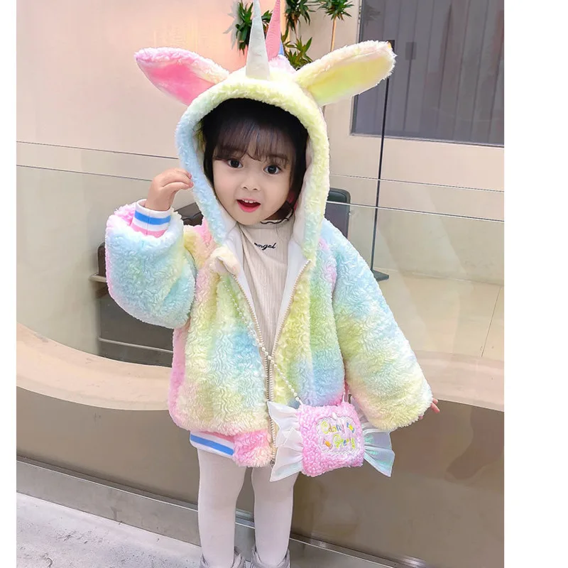 Girls' Plush Thickened Coat Autumn Winter Children's Cashmere Coat Lovely Dinosaur Hooded Colorful Warm Jacket 3-10 Years Kids
Girls' Plush Thickened Coat Autumn Winter Children's Cashmere Coat Lovely Dinosaur Hooded Colorful Warm Jacket 3-10 Years Kids
