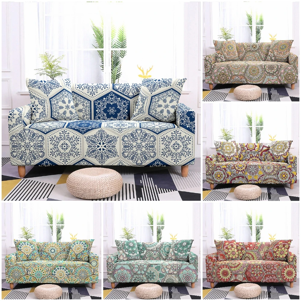 Hexagon Geometric Sofa Cover Elastic Vintage Flower Sofa Slipcovers for Living Room Mandala Sectional Couch Cover 1/2/3/4 Seater
Hexagon Geometric Sofa Cover Elastic Vintage Flower Sofa Slipcovers for Living Room Mandala Sectional Couch Cover 1/2/3/4 Seater