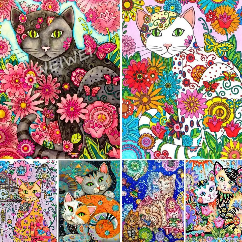 5D Diy Diamond Painting Colorful Flower Cat Mosaic Art Picture Full Square Round Drill Diamond Embroidery Cross Stitch Kits
5D Diy Diamond Painting Colorful Flower Cat Mosaic Art Picture Full Square Round Drill Diamond Embroidery Cross Stitch Kits