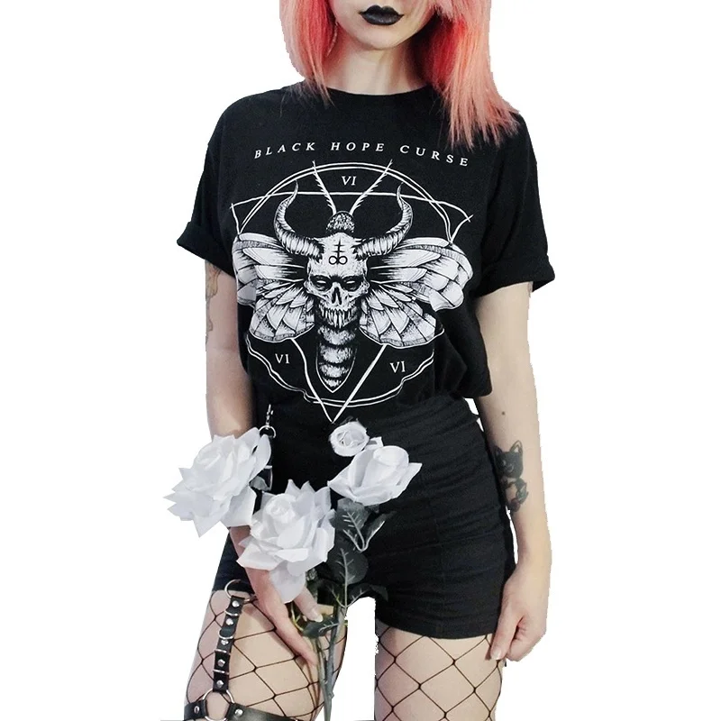 Fashionshow-JF Gothic Black Hope Curse Print T-shirt Halloween Holiday Summer Harajuku Devil Short Sleeve Loose Dark T-Shirt
Fashionshow-JF Gothic Black Hope Curse Print T-shirt Halloween Holiday Summer Harajuku Devil Short Sleeve Loose Dark T-Shirt