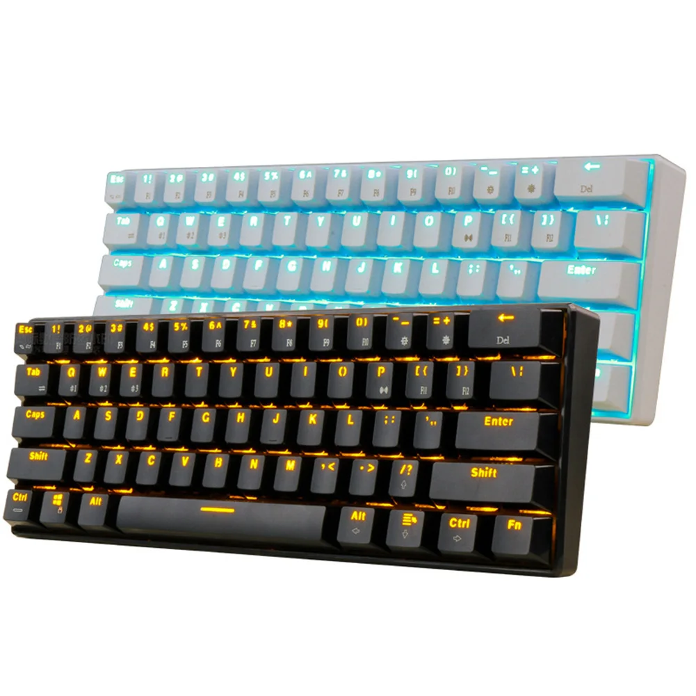 

RK61 Беспроводная Механическая игровая клавиатура с Bluetooth, 61 клавиша, RGB, одиночная подсветка, механическая зеленая игровая клавиатура с валом