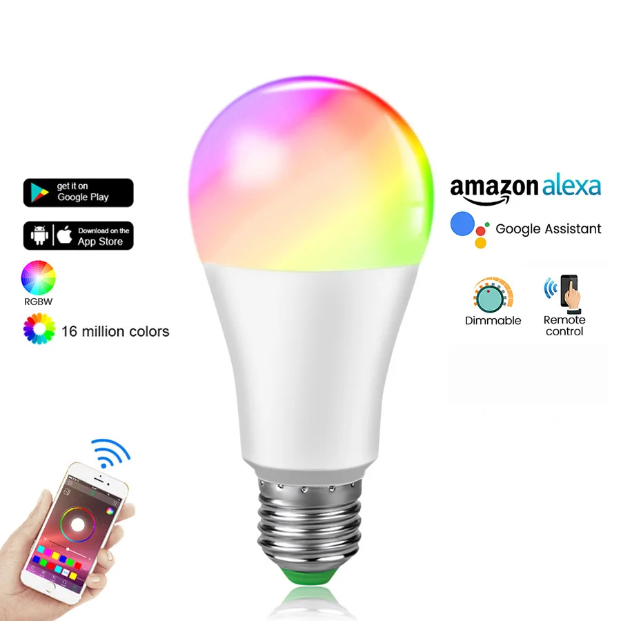 Умная Беспроводная лампа E27 B22 RGB Wifi Alexa лампа с голосовым управлением с регулируемой яркостью для смартфонов IOS /Android Smart Life
Умная Беспроводная лампа E27 B22 RGB Wifi Alexa лампа с голосовым управлением с регулируемой яркостью для смартфонов IOS /Android Smart Life