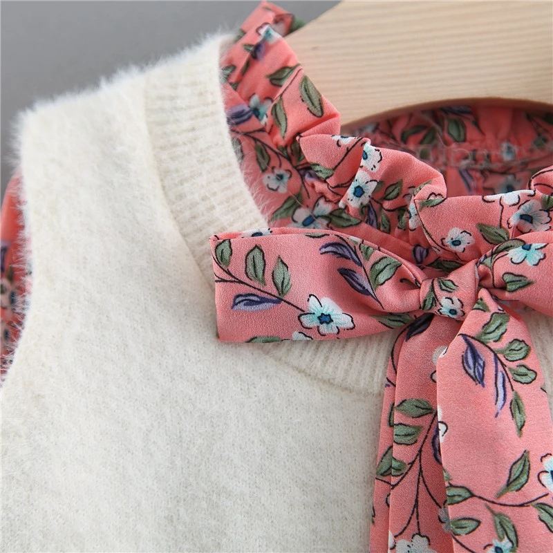 Girls Long Sleeve Floral Dress 2pcs Vest +dress Kids Cotton Bowknot Dress Set Party wedding dress for girl
Girls Long Sleeve Floral Dress 2pcs Vest +dress Kids Cotton Bowknot Dress Set Party wedding dress for girl