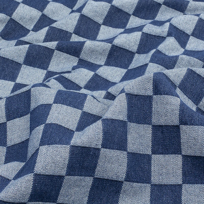 Washed Checked Jacquard Denim Jeans Fabric By Meter for Sewing Thickened Cloth Coats Skirts Pants Inelastic Wearable Comfortable
Washed Checked Jacquard Denim Jeans Fabric By Meter for Sewing Thickened Cloth Coats Skirts Pants Inelastic Wearable Comfortable