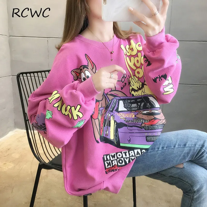 RCWC Women Sweatshirt Spring Autumn Korean Version Kawaii Print Graffiti Loose Casual Cute Harajuku Round Neck Warm Sweatshirt
RCWC Women Sweatshirt Spring Autumn Korean Version Kawaii Print Graffiti Loose Casual Cute Harajuku Round Neck Warm Sweatshirt