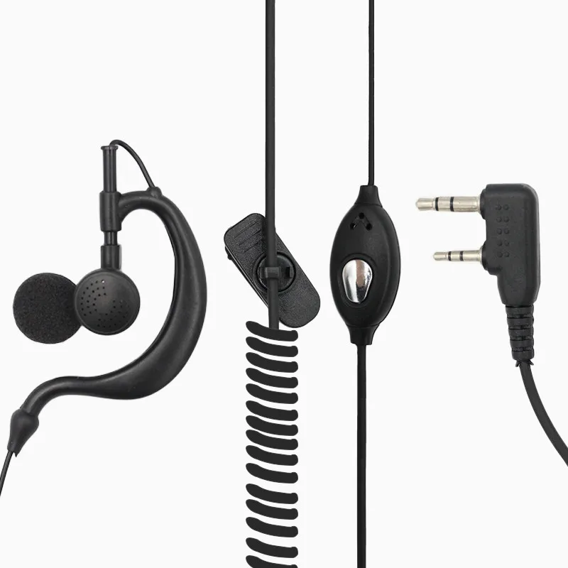 Walkie Talkie Earpiece 2Pin G Shape Headset with PTT Mic Compatible with Kenwood Bao Feng Two-Way Radio
Walkie Talkie Earpiece 2Pin G Shape Headset with PTT Mic Compatible with Kenwood Bao Feng Two-Way Radio