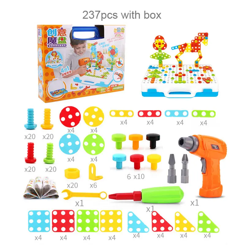 Children Electric Drill Toy Nut Disassembly Match Tool Assembled Blocks Set Educational Toys For Boys Building Design Gift
Children Electric Drill Toy Nut Disassembly Match Tool Assembled Blocks Set Educational Toys For Boys Building Design Gift