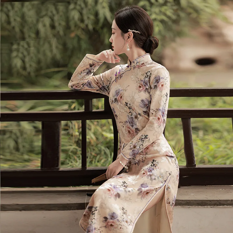 Sexy Slim Female Chinese Dress Traditional Oriental Cheongsams Classic Mandarin Collar Banquet Gown Winter Warm Qipao Vestidos
Sexy Slim Female Chinese Dress Traditional Oriental Cheongsams Classic Mandarin Collar Banquet Gown Winter Warm Qipao Vestidos