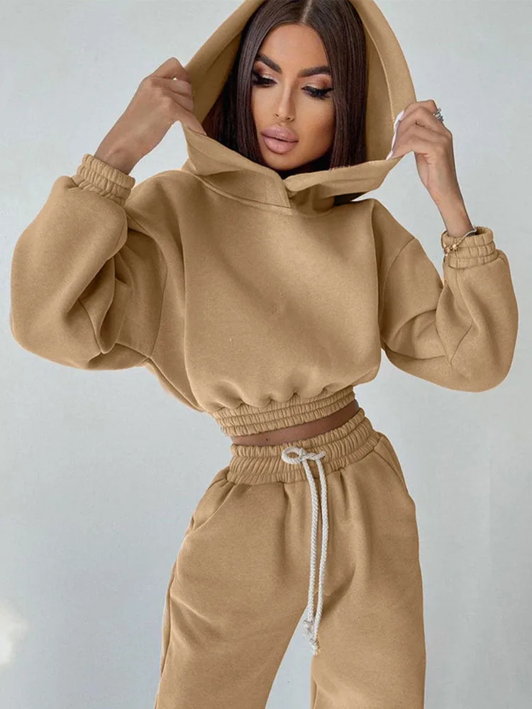 Sifreyr Autumn Winter Women Tracksuit Fashion Long Sleeve Hoodies And Drawstring Pants Two Piece Sets Casual Hooded Sport Suits
Sifreyr Autumn Winter Women Tracksuit Fashion Long Sleeve Hoodies And Drawstring Pants Two Piece Sets Casual Hooded Sport Suits