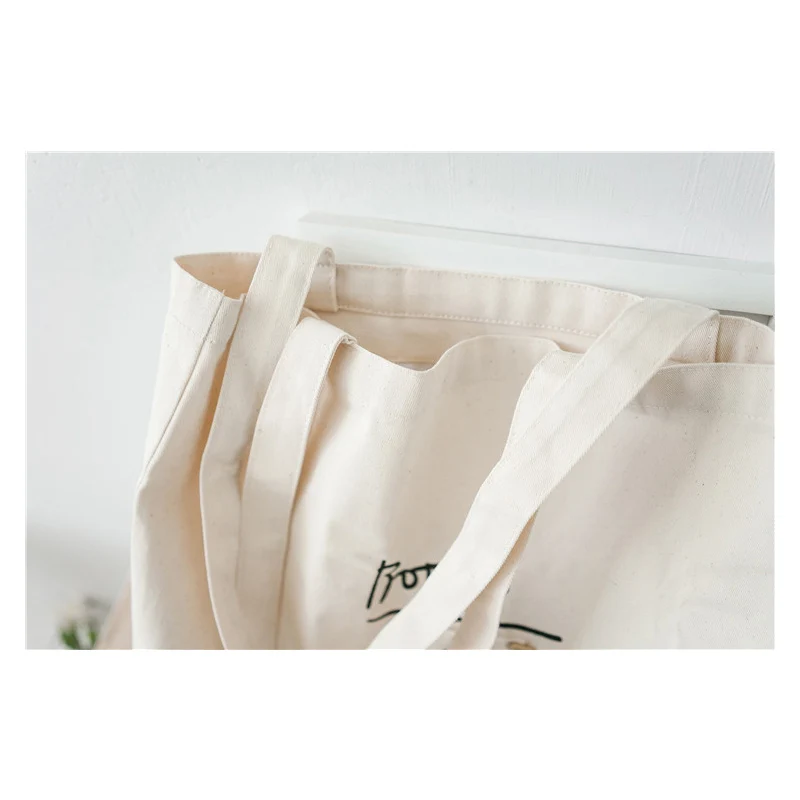 Canvas Tote Shoulder Bag Cotton Shopping Bags for Women Black Champagne Double Strap Casual Handbag Girls' School Books Bag
Canvas Tote Shoulder Bag Cotton Shopping Bags for Women Black Champagne Double Strap Casual Handbag Girls' School Books Bag