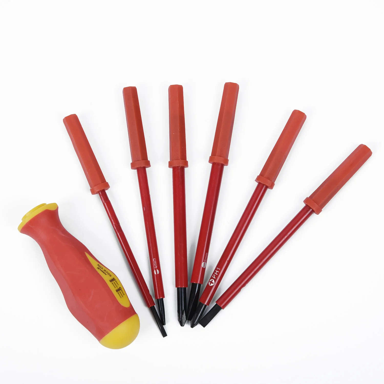 7Pcs Insulated Screwdriver Set For Alloy Steel Electrical Dual Head Bit Flat Cross Screw Driver Slotted Repairing Hand Tool
7Pcs Insulated Screwdriver Set For Alloy Steel Electrical Dual Head Bit Flat Cross Screw Driver Slotted Repairing Hand Tool