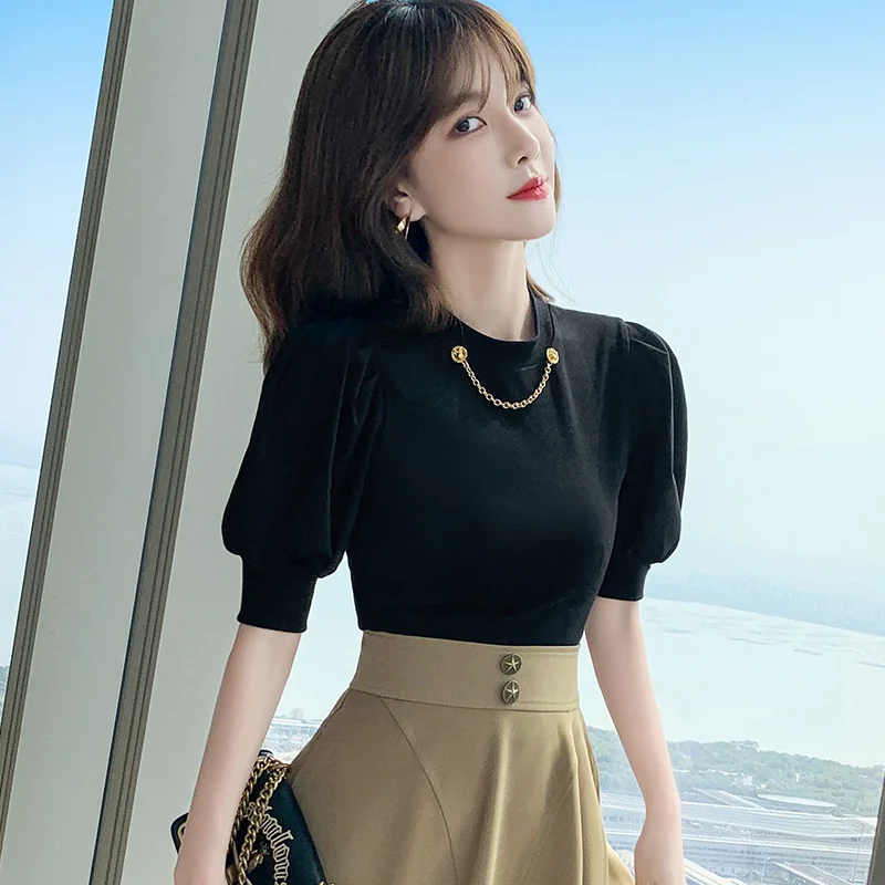 2021 Summer New Short Sleeve T-Shirt Korean Fashion Women's Bubble Sleeve Top Blouses White Harajuku Flannel Shirt Boho Clothing
2021 Summer New Short Sleeve T-Shirt Korean Fashion Women's Bubble Sleeve Top Blouses White Harajuku Flannel Shirt Boho Clothing