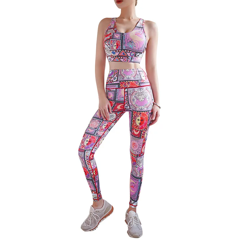 Explosive Printed Color Suit Sports Fitness Quick-drying Breathable High Waist Hip Lifting Yoga Suit Two-piece Female
Explosive Printed Color Suit Sports Fitness Quick-drying Breathable High Waist Hip Lifting Yoga Suit Two-piece Female